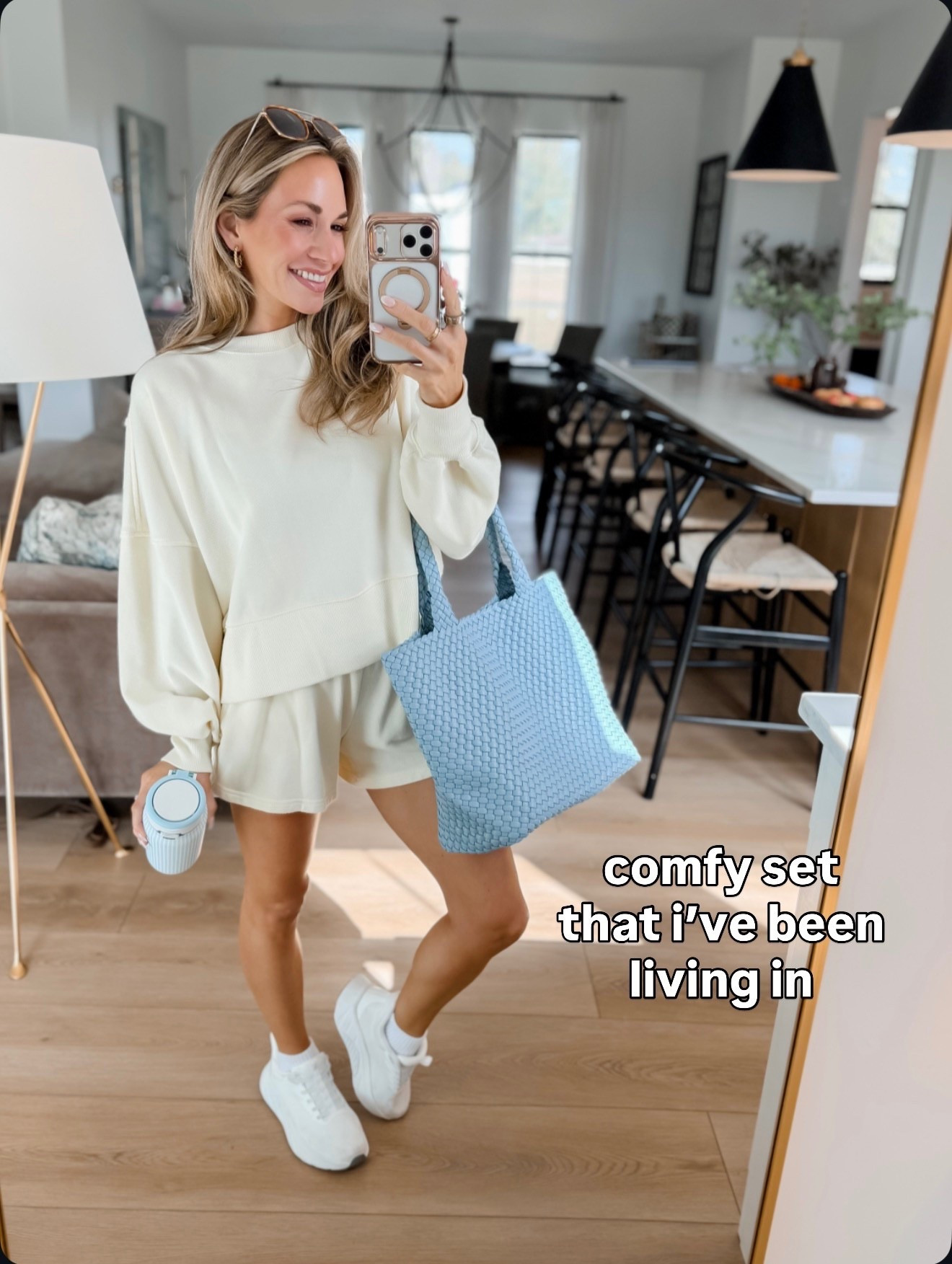 Aerie Spring outfit! 💛 I’ve been obsessed with butter yellow, and this set is so comfy! // I’m 5’3 for reference wearing a small in top and shorts. Shoes run tts.

#LTKPetite #LTKootd #LTKmomlife