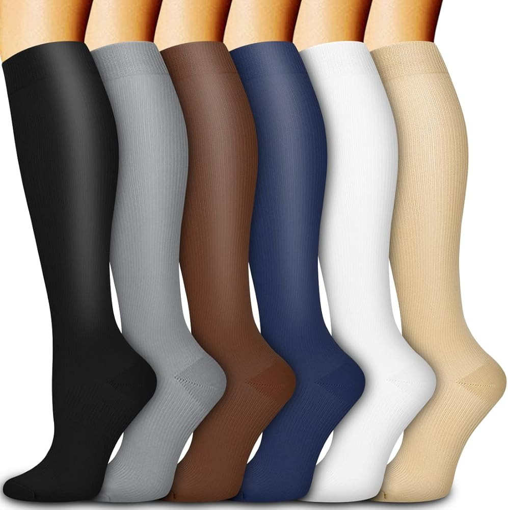 Bluemaple 6 Pack Copper Compression Socks for Women and Men Circulation-Best Support for Medical, Ru | Amazon (US)