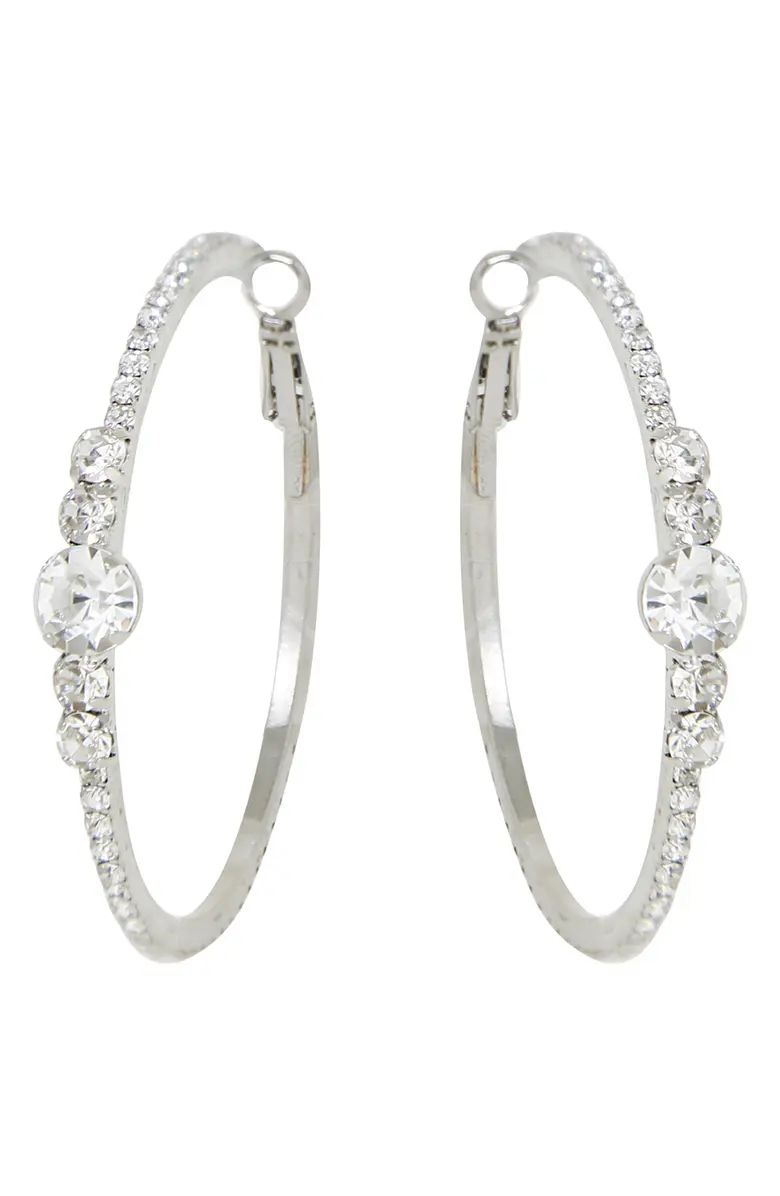 Crystal Embellished Hoop Earrings | Nordstrom