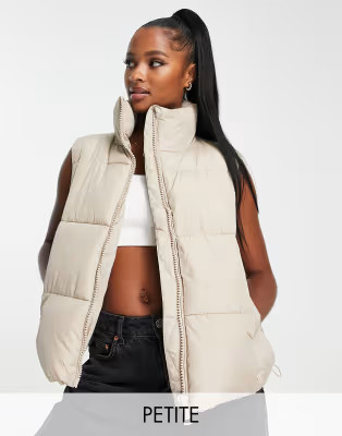 New Look Petite cropped vest in mink | ASOS (Global)