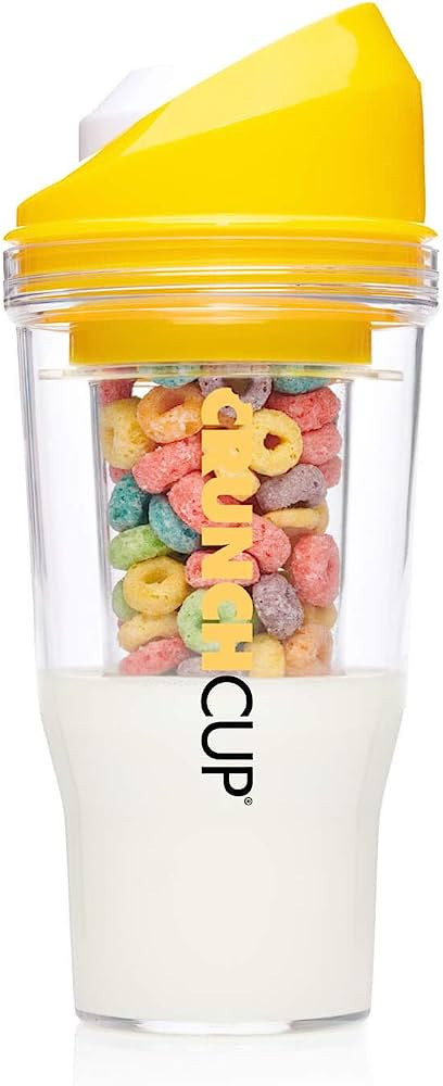 CRUNCHCUP A Portable Cereal Cup - No Spoon. No Bowl. It's Cereal On The Go, XL Yellow | Amazon (US)