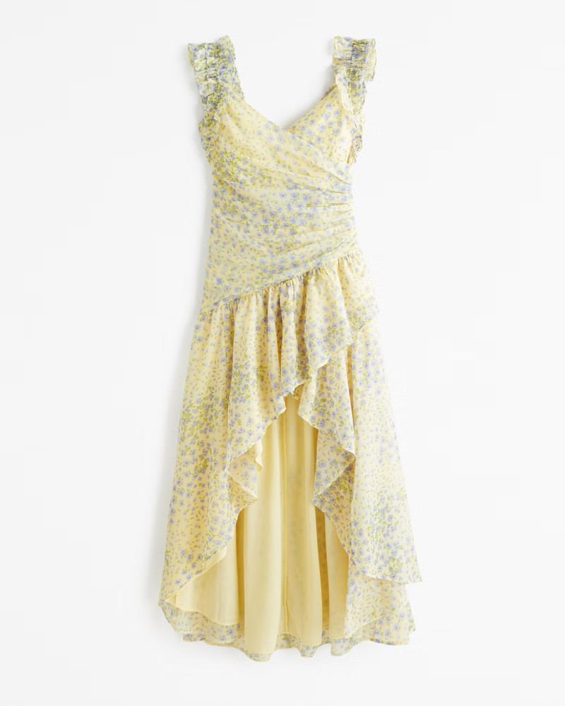 Women's Ruffle Strap High-Low Maxi Dress | Women's The A&F Wedding Shop | Abercrombie.com | Abercrombie & Fitch (US)