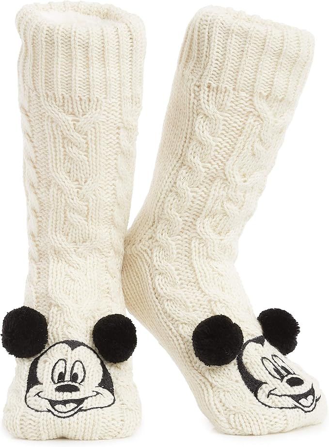 Disney Fluffy Slipper Socks for Women, Minnie Mickey Stitch Gifts | Amazon (UK)