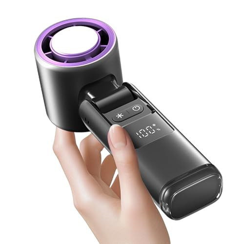 Portable Handheld Turbo Fan with Ice Function, 1-100 Speed Adjustable Mini Personal Fan, 4000mAh USB Rechargeable Battery, LED Display, Durable Metal Shell, Gifts for Men & Women Travel Outdoor Use | Amazon (US)