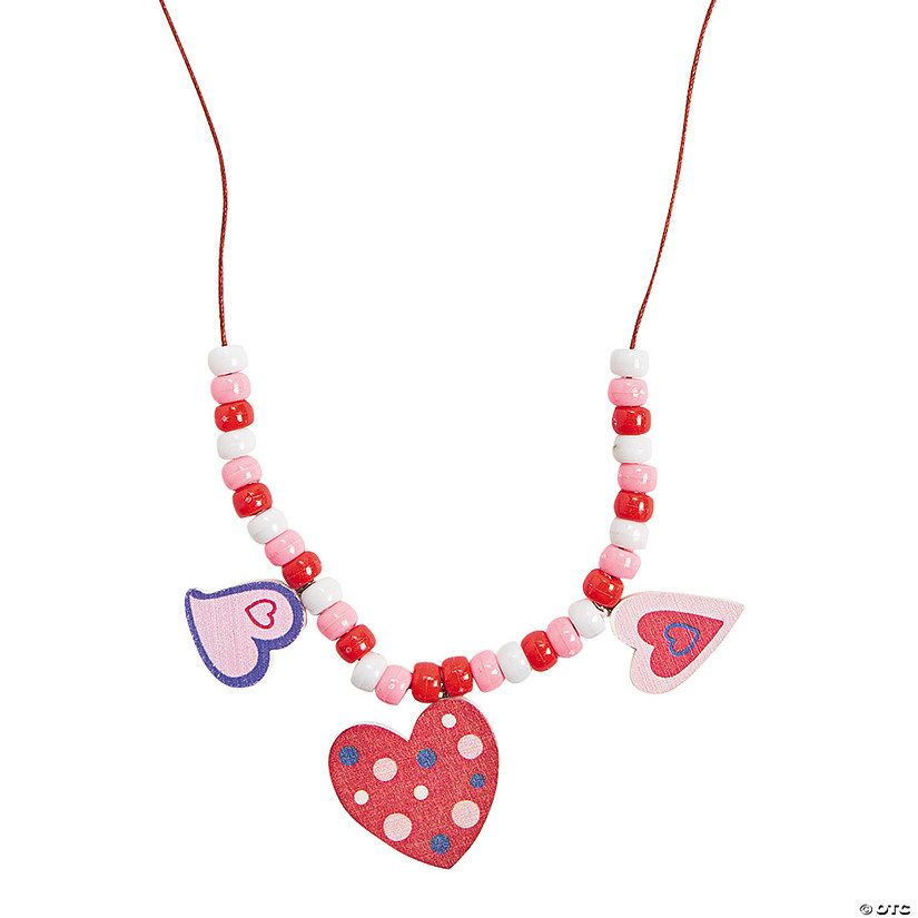 Heart Necklace Craft Kit - Makes 12 | Oriental Trading Company