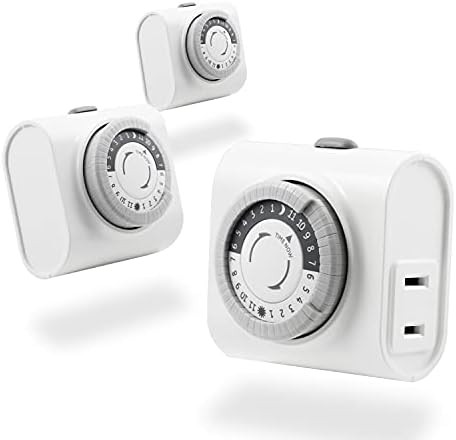BN-LINK BND-60/U47 Indoor Mini 24-Hour Mechanical Outlet Timer, 3-Prong, 2-Pack | Amazon (US)