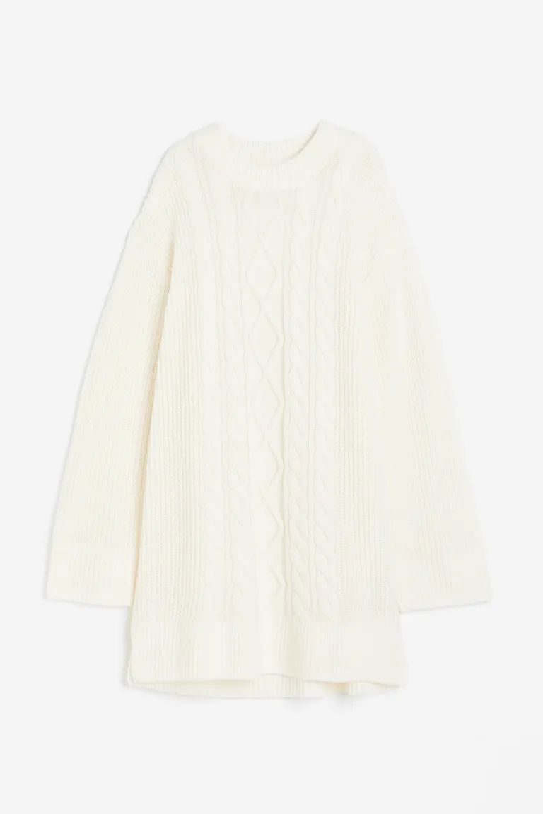 Oversized Knit Dress - Cream - Ladies | H&M US | H&M (US + CA)