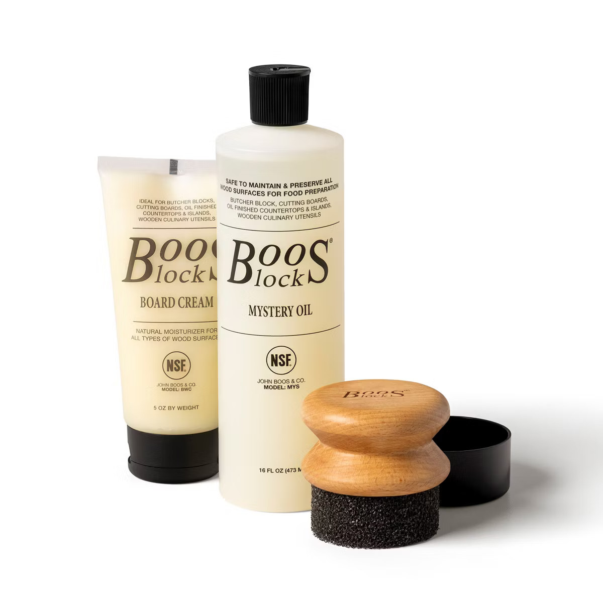 John Boos 3 Piece Maintenance Set with Mystery Oil, Board Cream, and Applicator | Target
