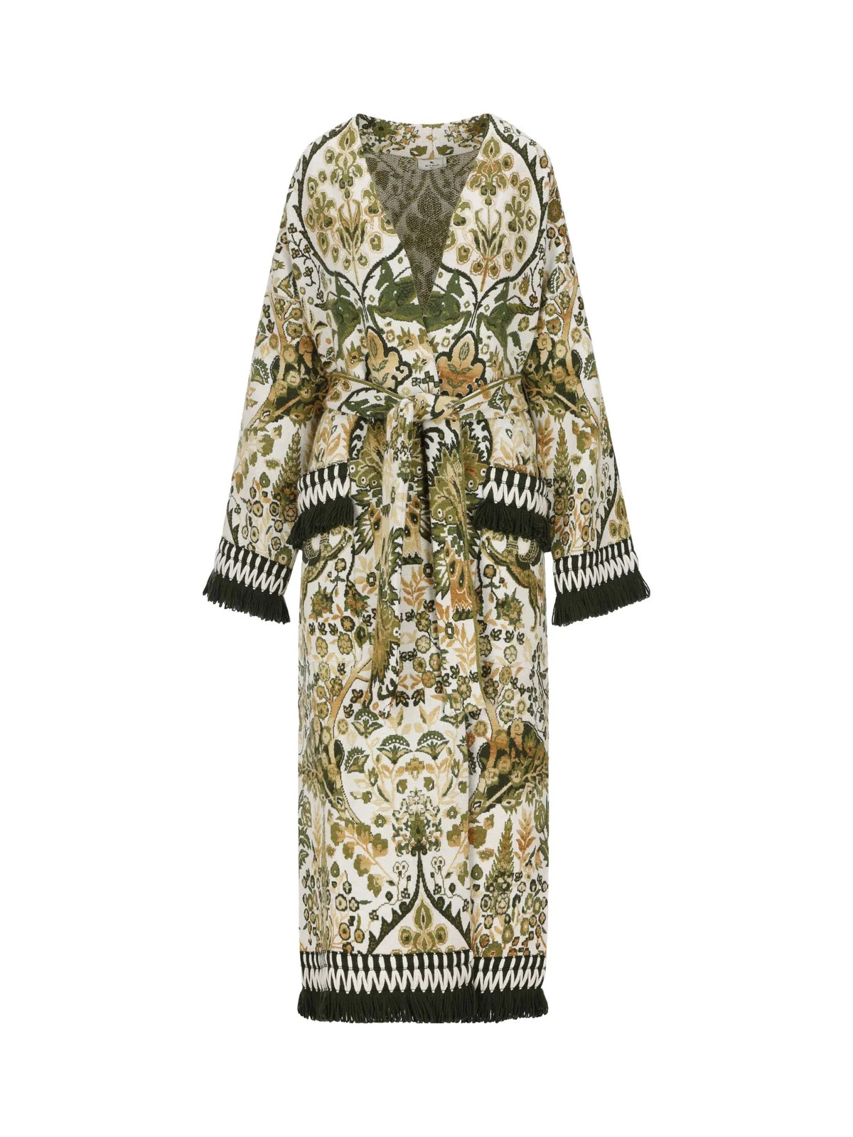 Etro Jacquard Fringed Jersey Coat | Cettire Global