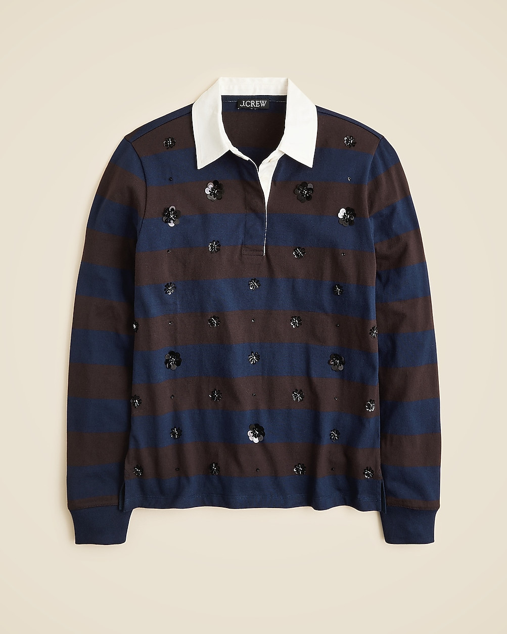 New premium-weight classic rugby shirt with embellishments | J. Crew US