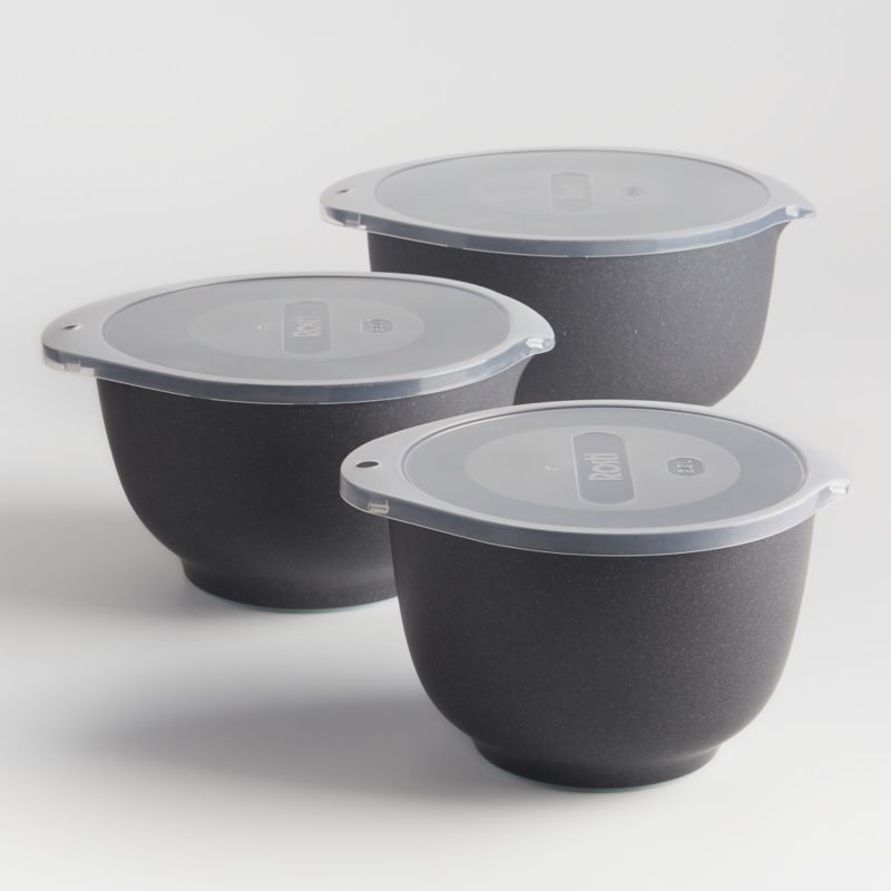 Rosti Black Pebble Margrethe Bowls, Set of 3 + Reviews | Crate & Barrel | Crate & Barrel