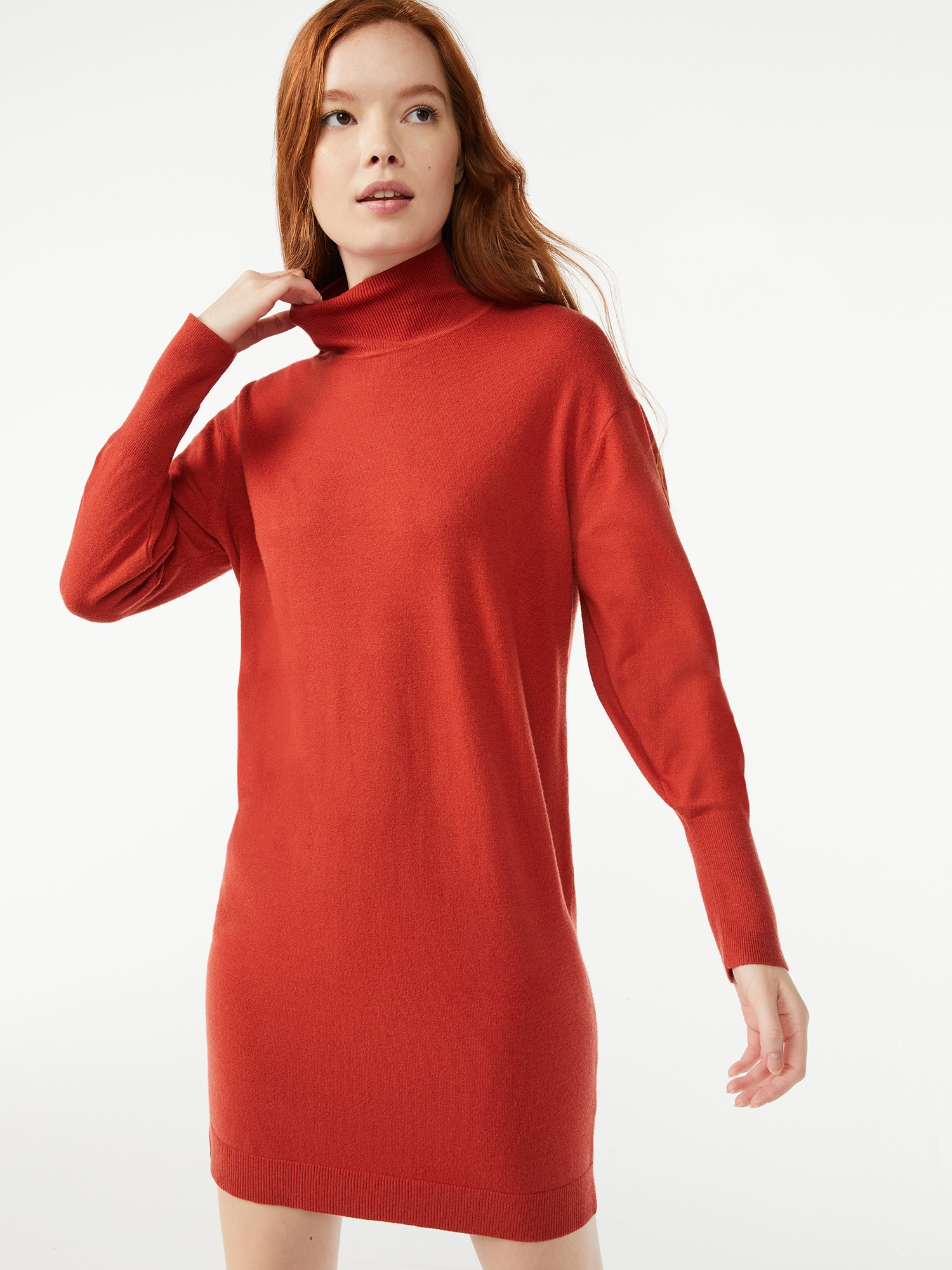 Free Assembly Women's Turtleneck Sweater Dress | Walmart (US)