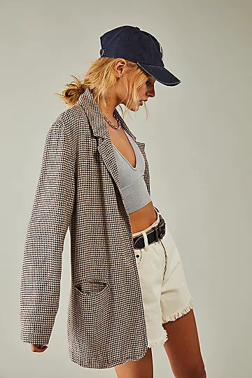 Plaid Beckett Boyfriend Blazer | Free People (Global - UK&FR Excluded)