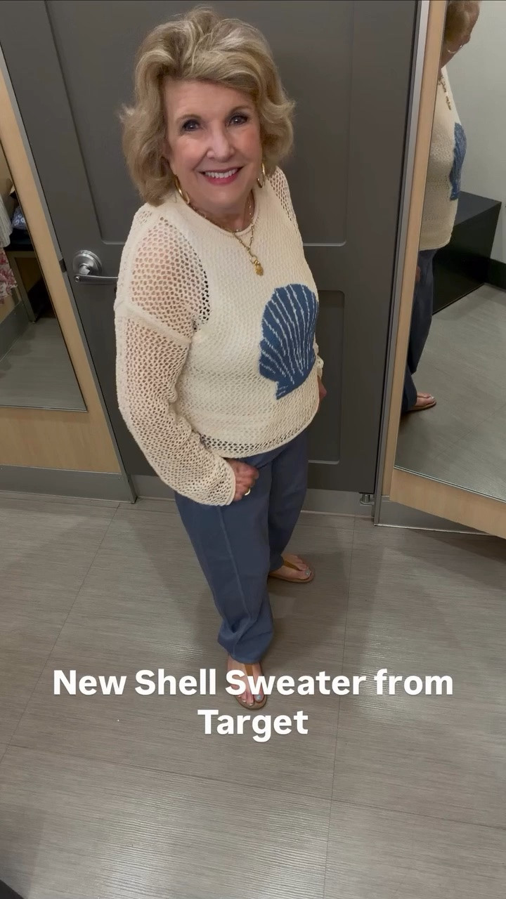 Target has a sweater that’s been selling so fast! The open crochet-style weave is perfect for warm weather. I love the relaxed “sand and surf” vibe—it feels effortless, versatile, and polished at the same time.

If you like a little arm coverage without feeling hot, this is a great option. The lightweight weave keeps it comfortable even on warm days.

I paired it with these ocean-blue zip-front pants. They have pockets, are easy to care for, and the color is gorgeous for summer.

Simple pieces styled for an elevated everyday look—perfect for summer travel, lunch with friends, or everyday wear. 💙

Sizing:
• Sweater: Large
• Pants: Size 10
• Sandals: 9.5 Medium

My exact pants are older, so I’ve linked the closest current option I could find.

Question: Do you prefer tops that cover your arms while still keeping you cool in the summer?

#LTKSeasonal #LTKOver40 #LTKootd