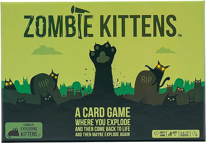 Zombie Kittens Card Game by Exploding Kittens - Fun Family Card Games for Adults Teens & Kids for... | Amazon (US)