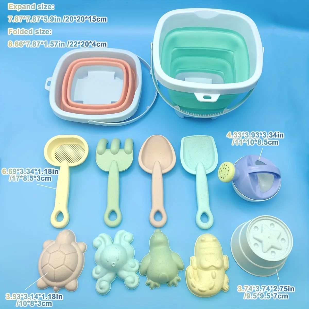 11PCS Beach Sand Toys Set, Foldable Beach Bucket, Bath Toys For Kids, Morandi Color Combination, ... | Temu Affiliate Program