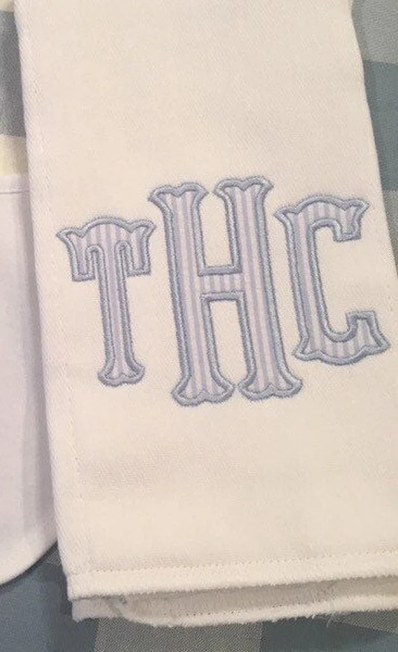 Applique Monogram Baby Burp Cloth or Bib Personalized Boy Girl - Etsy | Etsy (US)