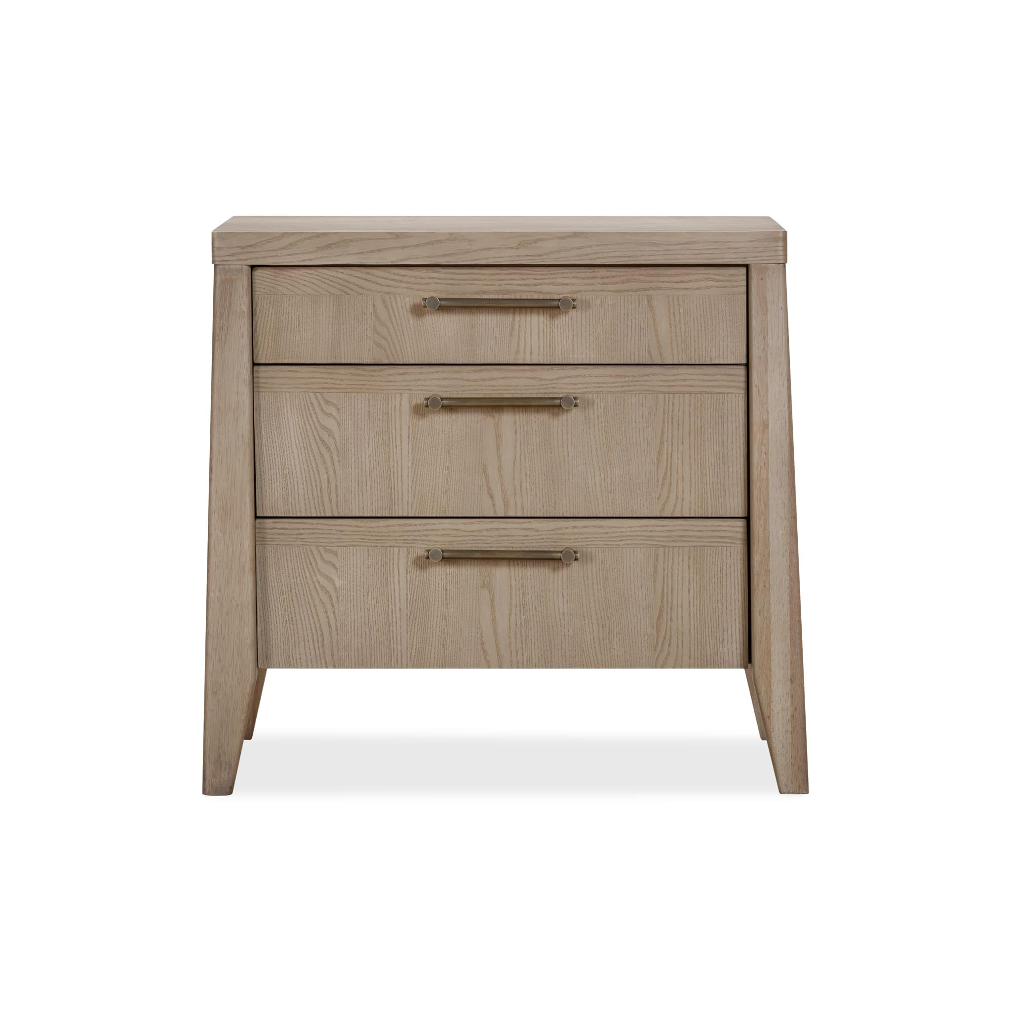 Sumire Three Drawer Ash Wood Nightstand in Ginger | Amazon (US)