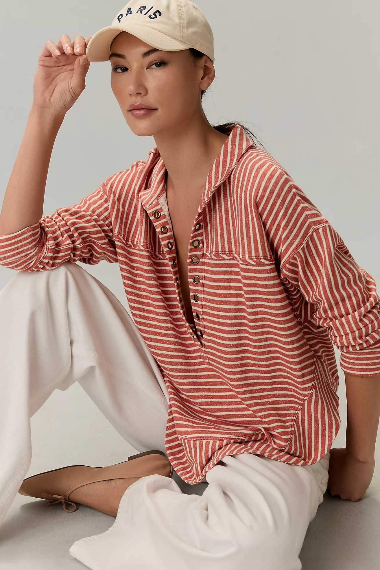 Pilcro Spliced Henley Top | Anthropologie (US)