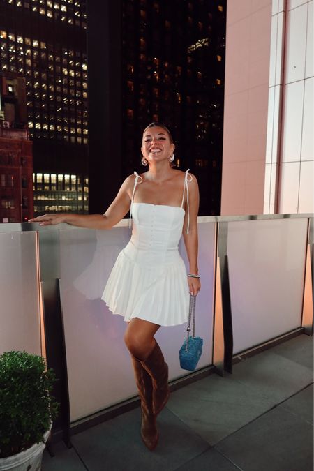 NYC night out outfit! white mini dress is house of cb (size small) use code Emerson20 for jewels 

#LTKshoecrush #LTKfindsunder100 #LTKstyletip
