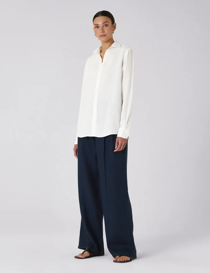 The Boyfriend: Linen, White | With Nothing Underneath