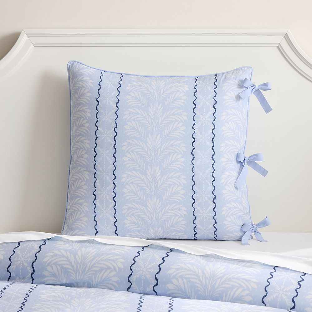 Augusta Floral Stripe Organic Euro Sham | Pottery Barn Teen