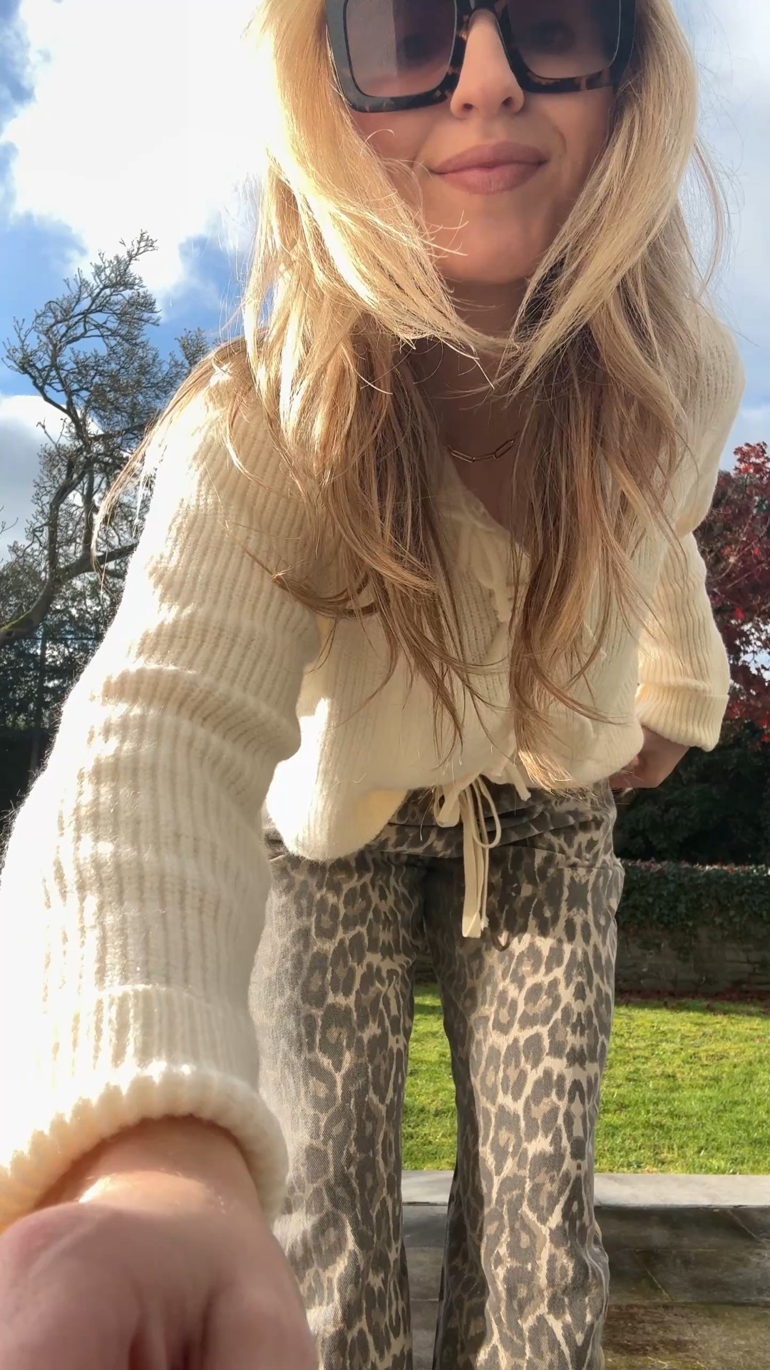 European trip OOTD: Petal and Pup Bow Cardigan + Leopard Jeans, DIFF sunnies + Vici brown boots 

#LTKHoliday #LTKCyberWeek #LTKdayinmylife