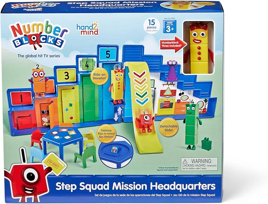 hand2mind Numberblocks Super Secret Step Squad Headquarters Play Set, Toddler Doll House, Clubhou... | Amazon (US)