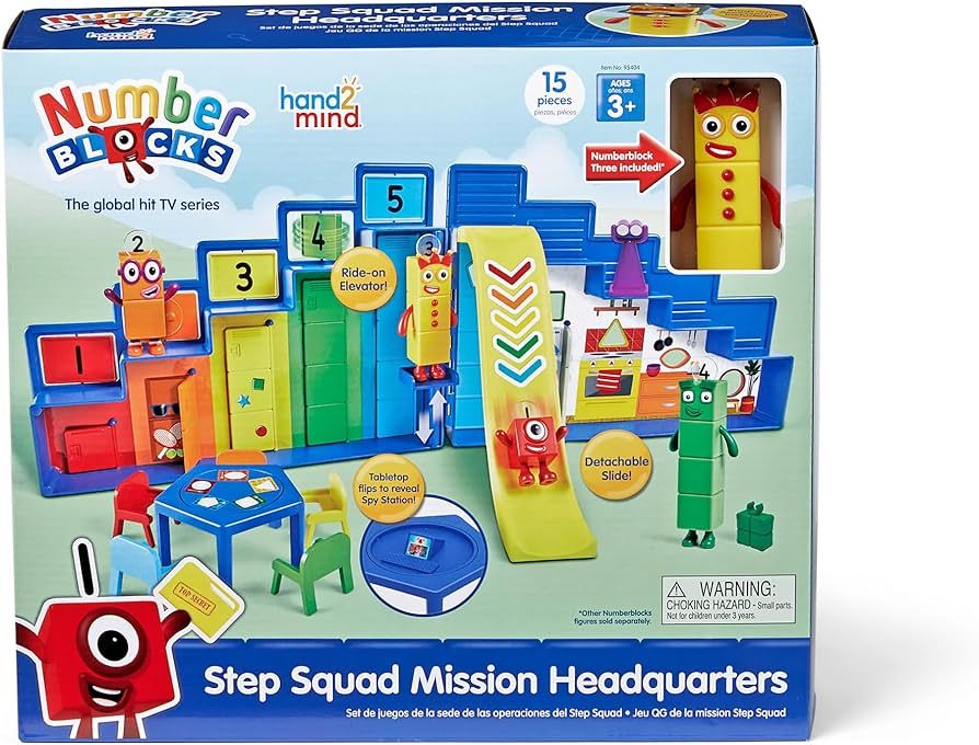 hand2mind Numberblocks Super Secret Step Squad Headquarters Play Set, Toddler Doll House, Clubhou... | Amazon (US)