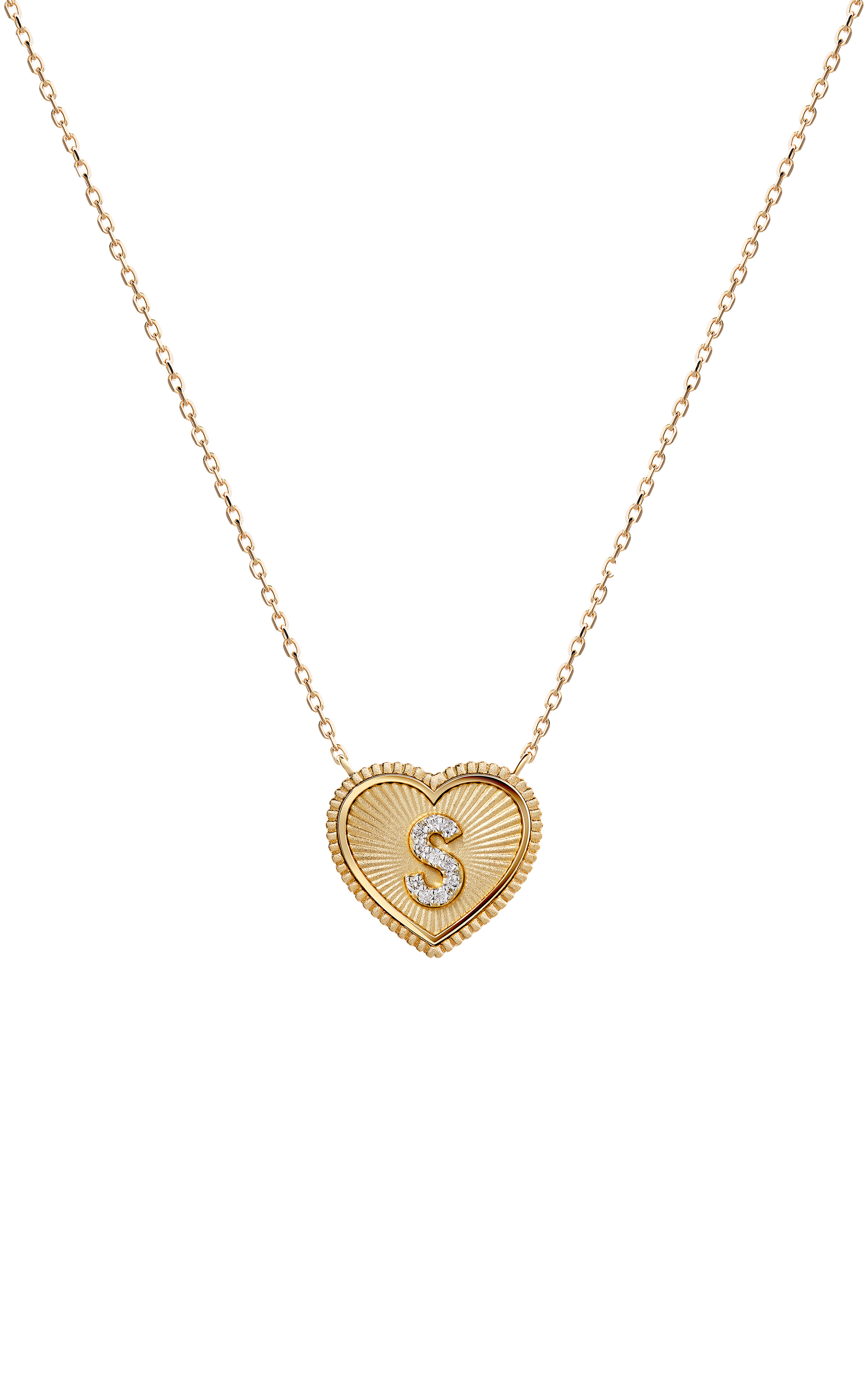 18k Yellow Gold A2Z Mini Heart-Shaped Necklace | Moda Operandi (Global)