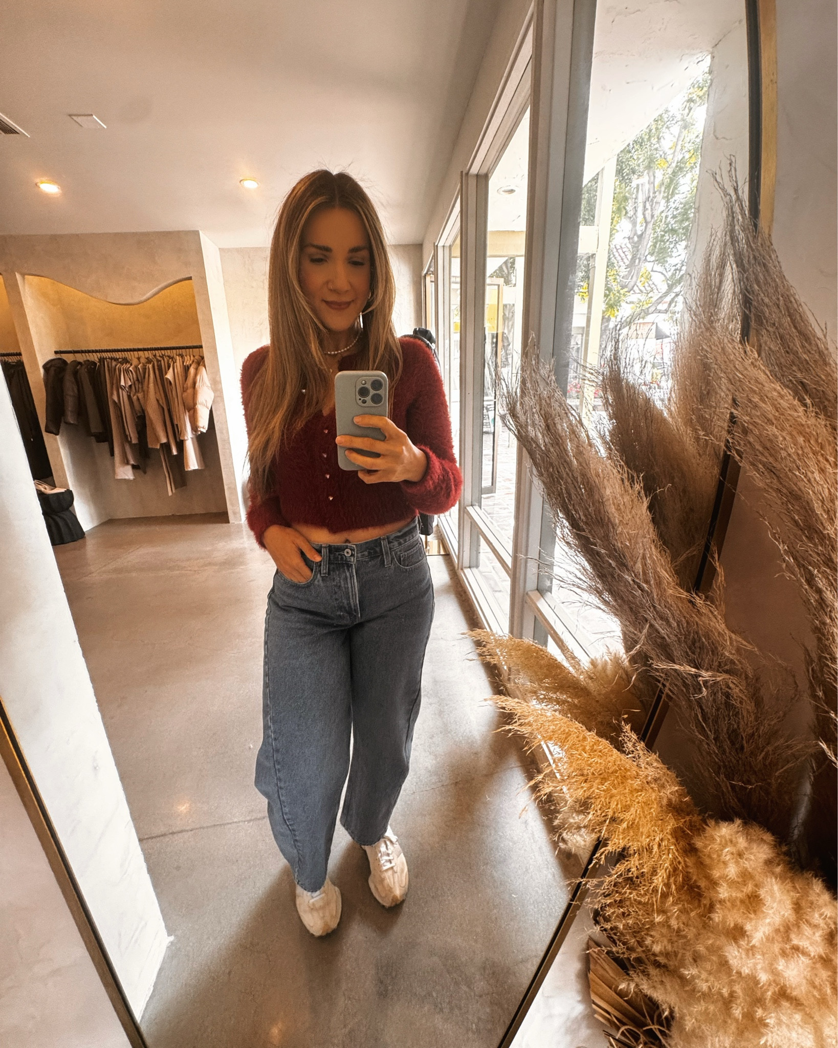 Valentines week fit. We love a good pink Fuzzy cardigan with cute heart detailed buttons. 
Cardigan free people I’m wearing a S
Jeans are Abercrombie size 27L barrel jeans

#LTKSeasonal