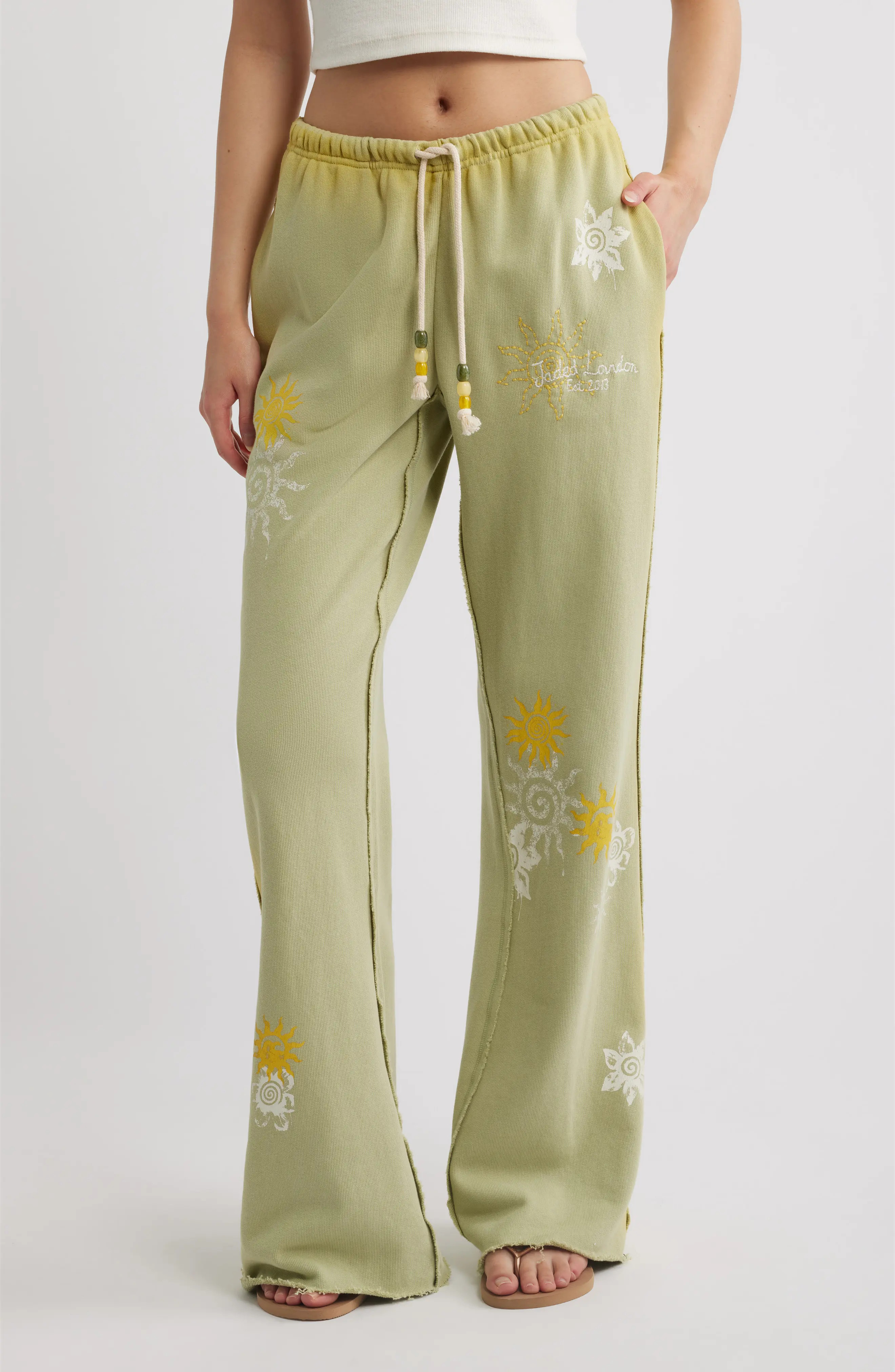 JADED LONDON Appliqu\u00e9 Bootcut Cotton Joggers (Women) | Nordstrom | Nordstrom