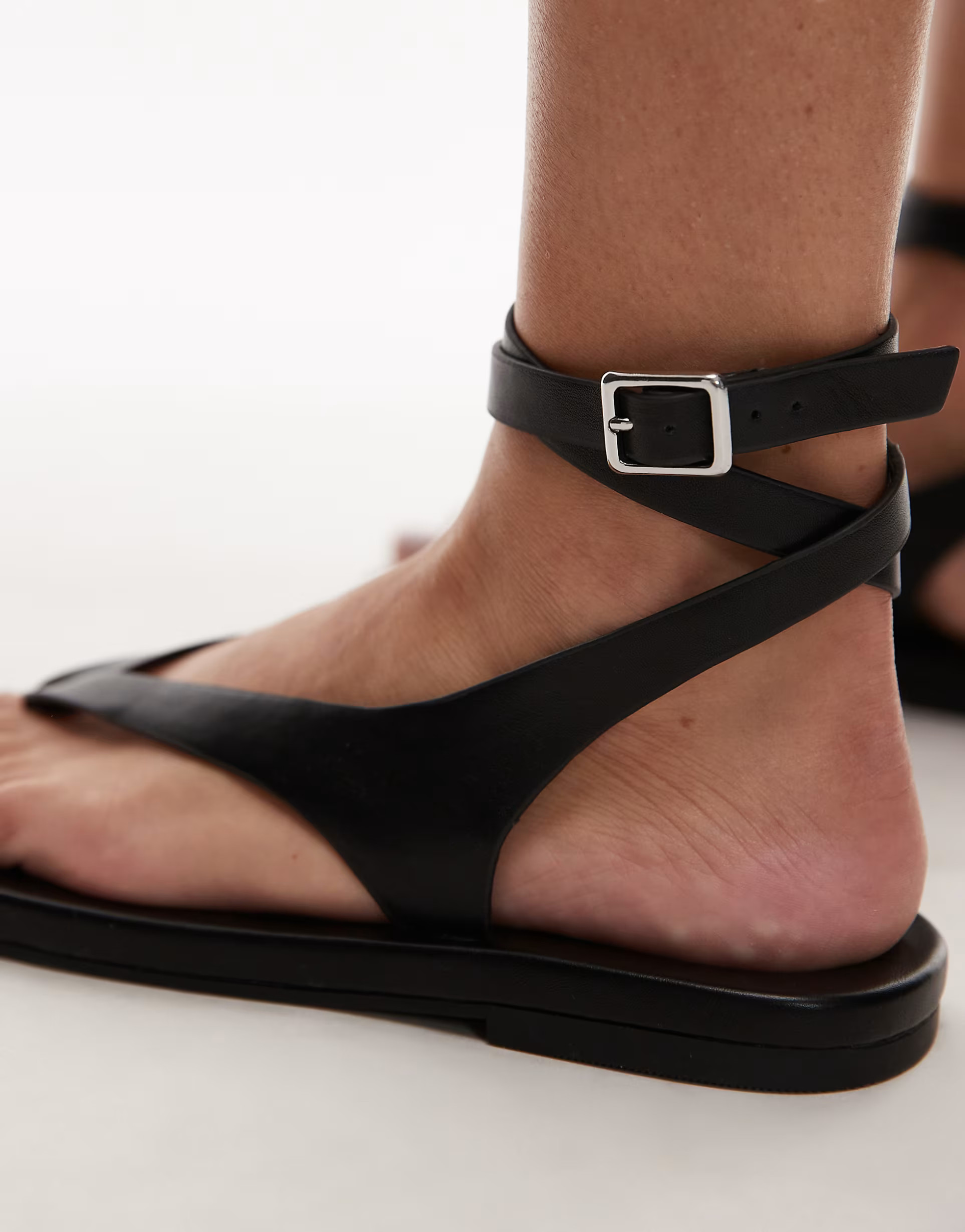 Topshop Jeremiah toe thong sandal in black | ASOS (Global)