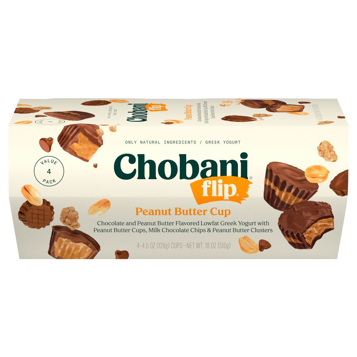 Chobani Greek Yogurt Flip Peanut Butter Cup - 4pk/4.5oz Cups | Target