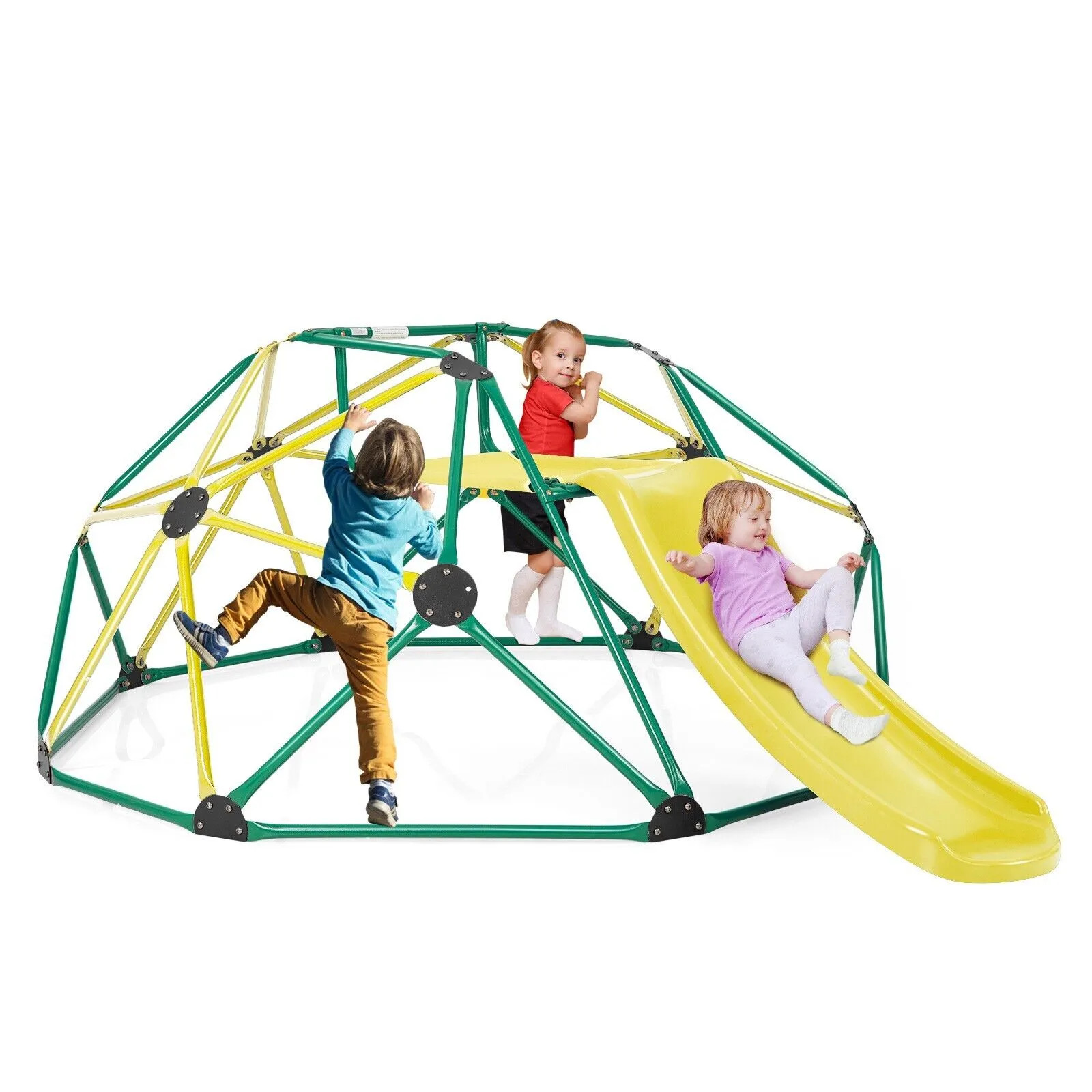 Playsets | 8FT Dome Climber Kids Toddler Climbing Frame With Slide Geometric Climbing Dome | Cost... | Debenhams UK