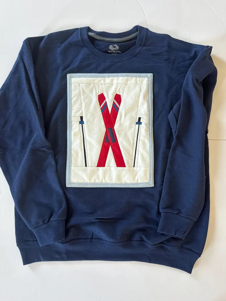 Ski Quilt Block Sweatshirt | Etsy (US)