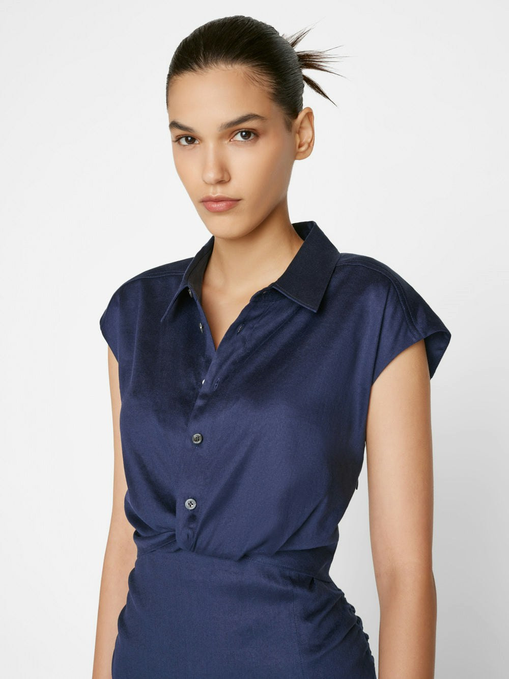 Sleeveless Twist Dress -- Navy | Frame Denim