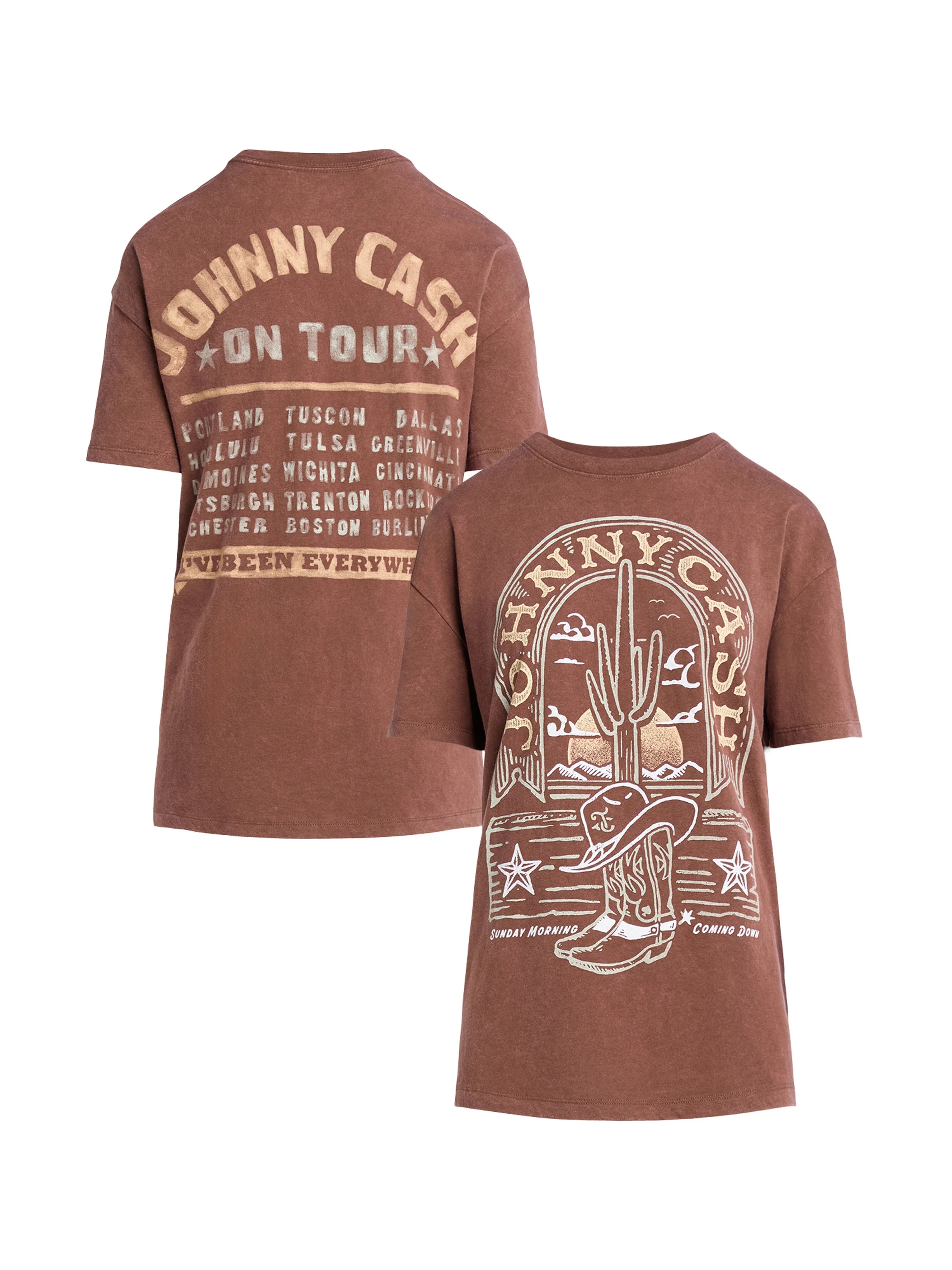 Johnny Cash Graphic Tee Shirt, Women's - Walmart.com | Walmart (US)