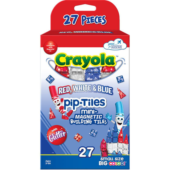 CreateOn Magnetic Building Tiles | Crayola Red White Blue PIP 27pc | Maisonette | Maisonette