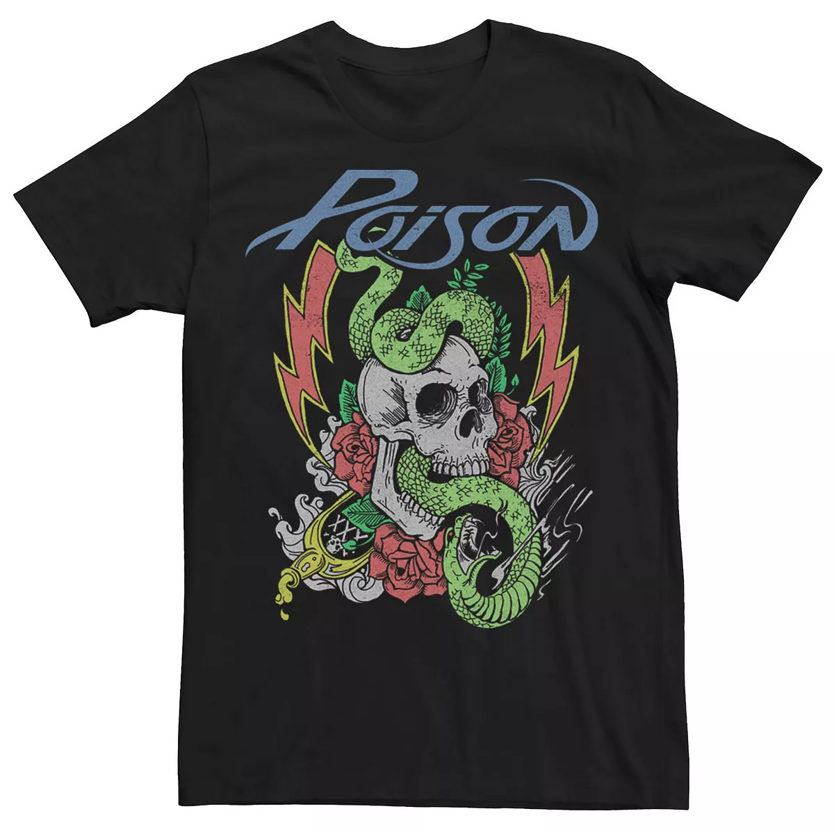 Men's Poison Snake Skull Rose Neon Logo Tee | Kohl's