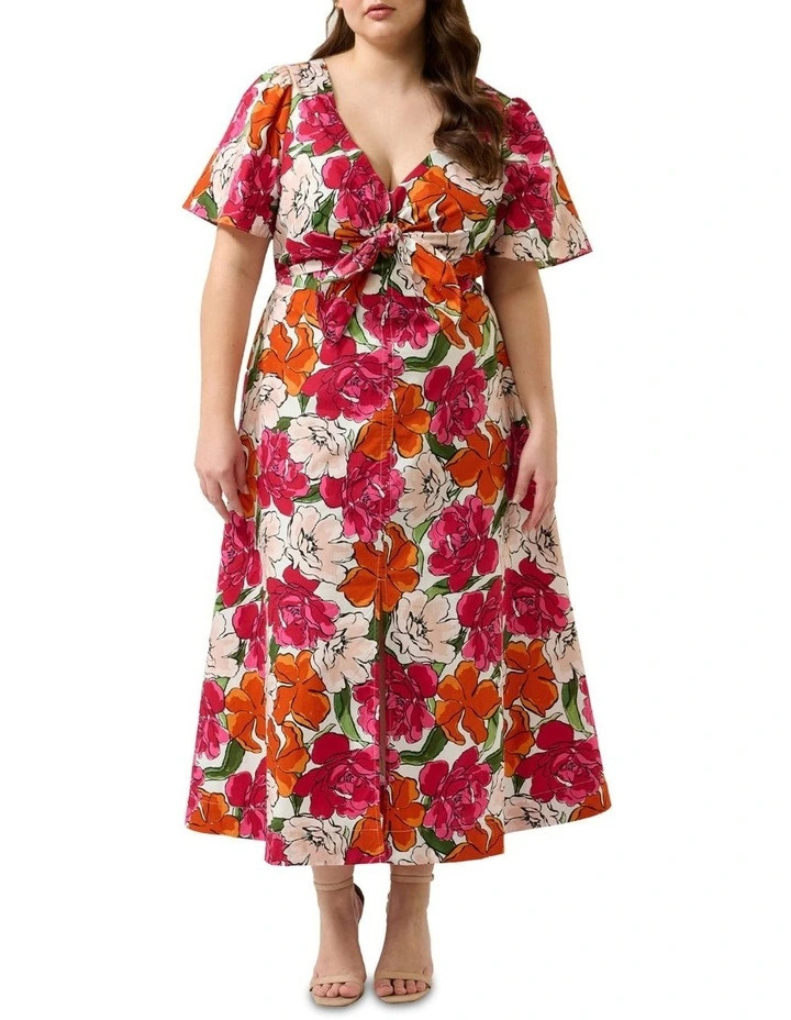 EstelleNadja Midi Dress in Orange Print | Myer
