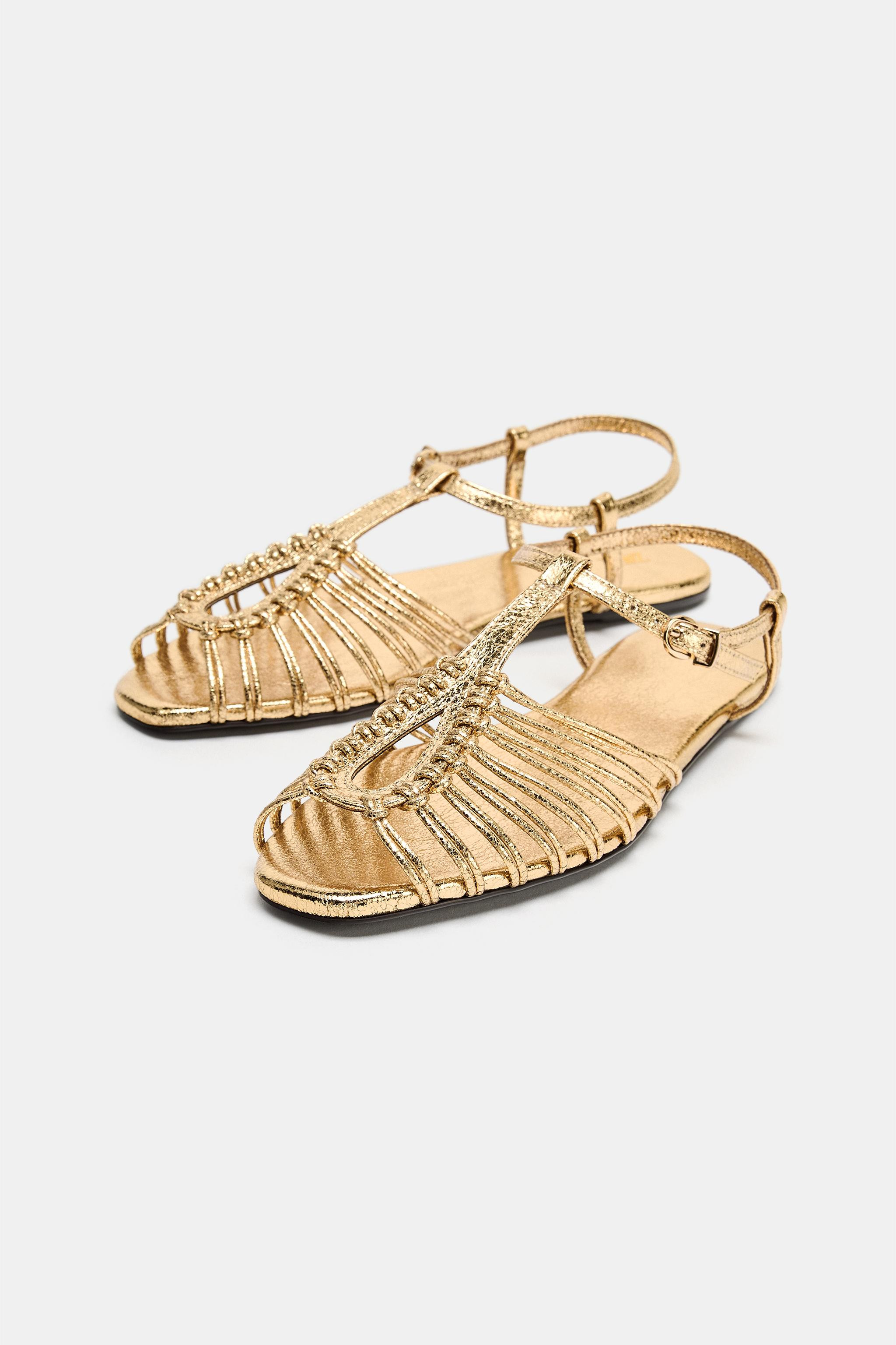 METALLIC FISHERMAN SANDALS | Zara US