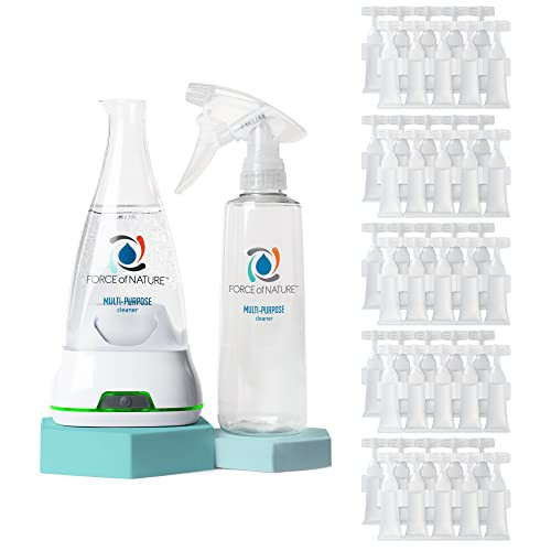 Force of Nature Multi-Purpose Cleaner, Disinfectant & Deodorizer Year Supply Bundle - Reusable Bottle, 50 Refills - Eco-Friendly, Toxin-Free All-Purpose Natural Cleaning Supplies | Amazon (US)