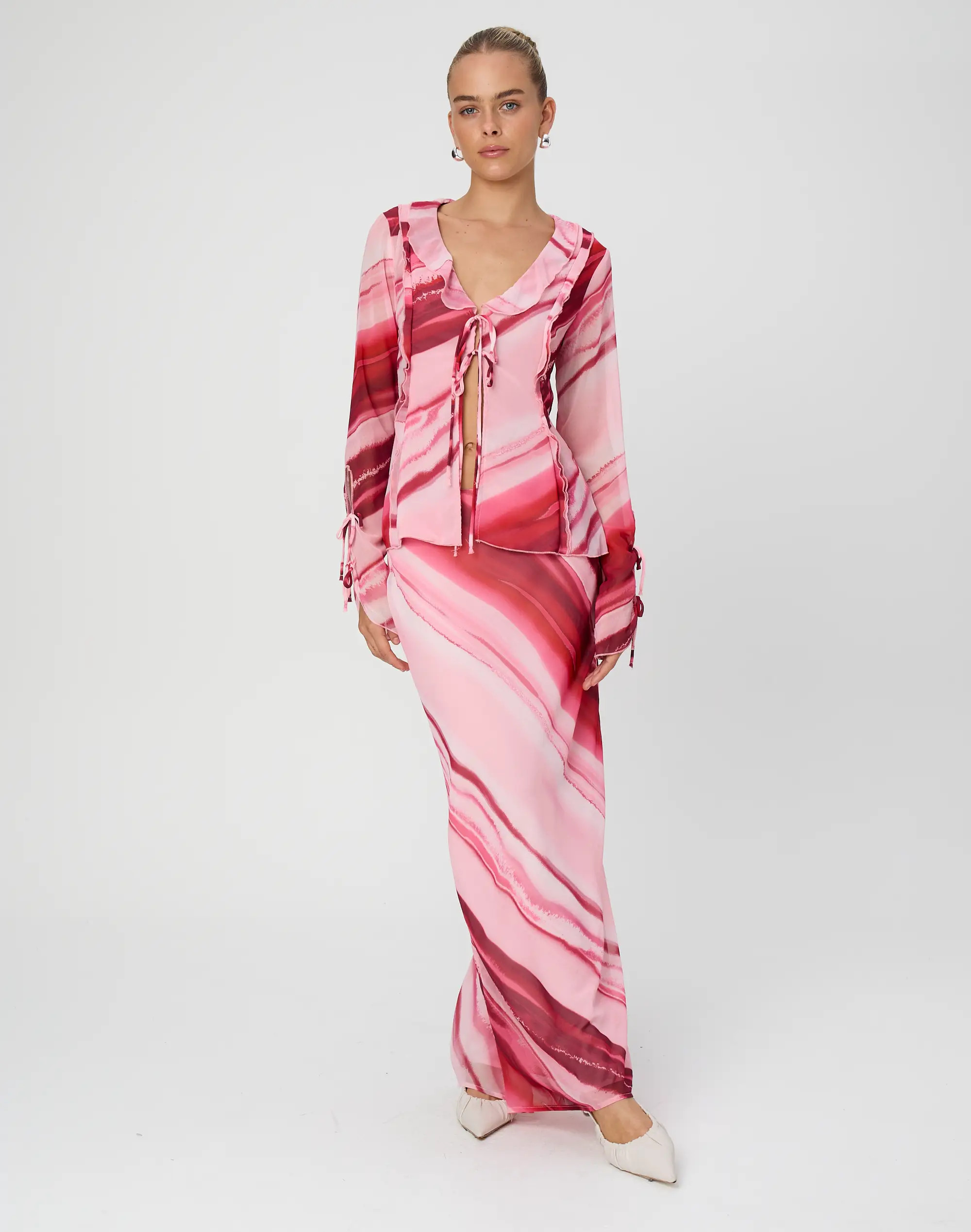 Print Maxi Slip Skirt in Stop Blushing Stripe | Glassons | Glassons (Australia)