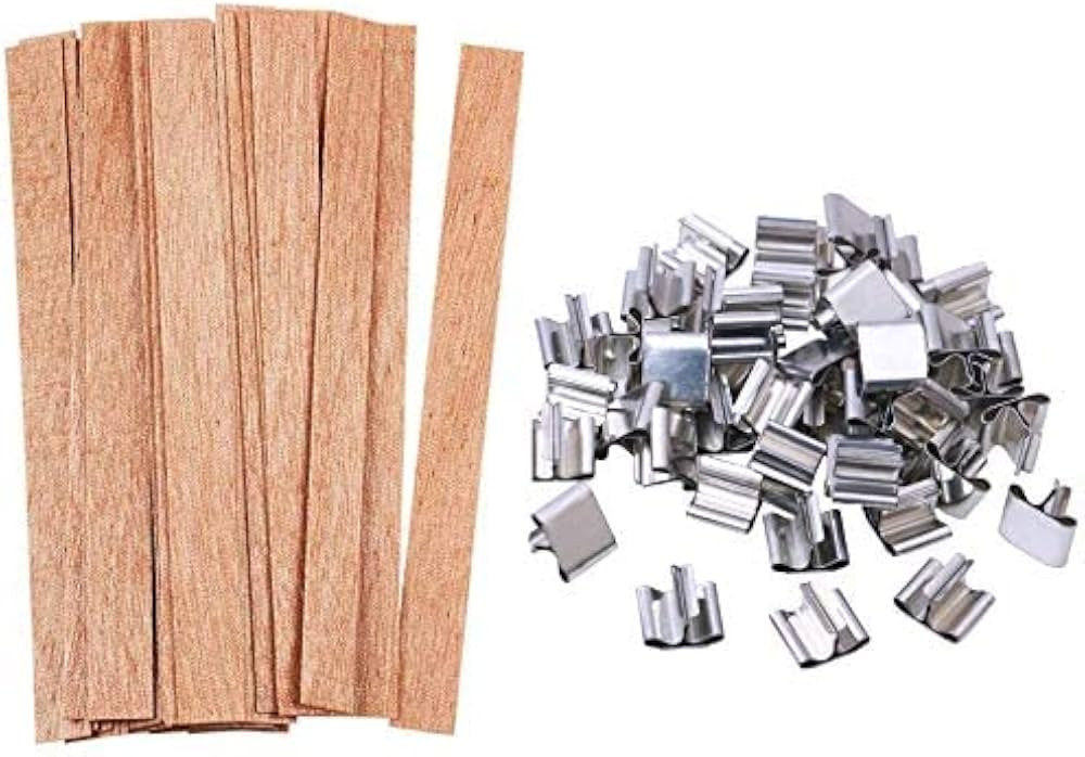 100pcs Wooden Candle Wicks, Candle Making Wicks 5.1 X 0.5 Inch Naturally Smokeless Wooden Candle ... | Amazon (US)