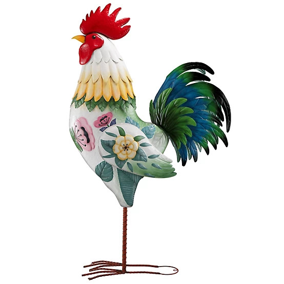 Red Shed  Floral Metal Indoor/Outdoor Rooster Statue, 6 ft. | Tractor Supply