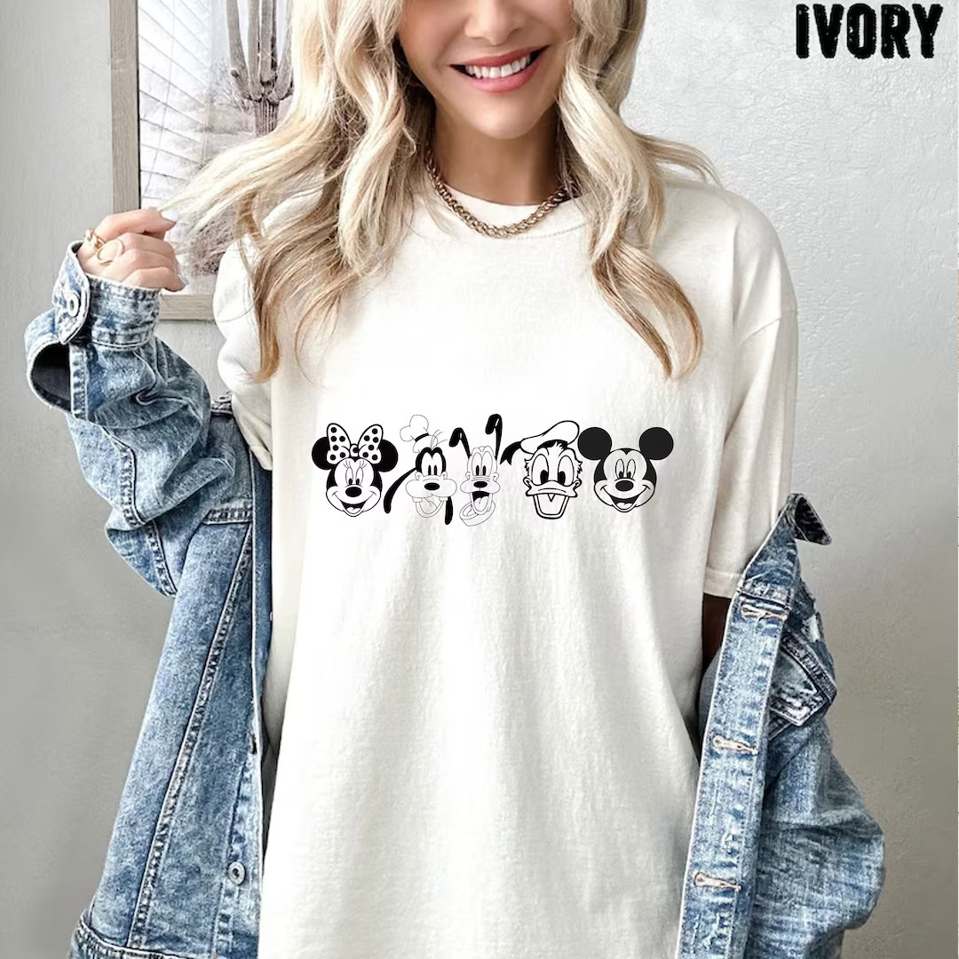 Comfort Colors® Retro Disney World Shirt, Mickey and Friends Shirt, Mickey Sketch Shirt, Disney ... | Etsy (US)