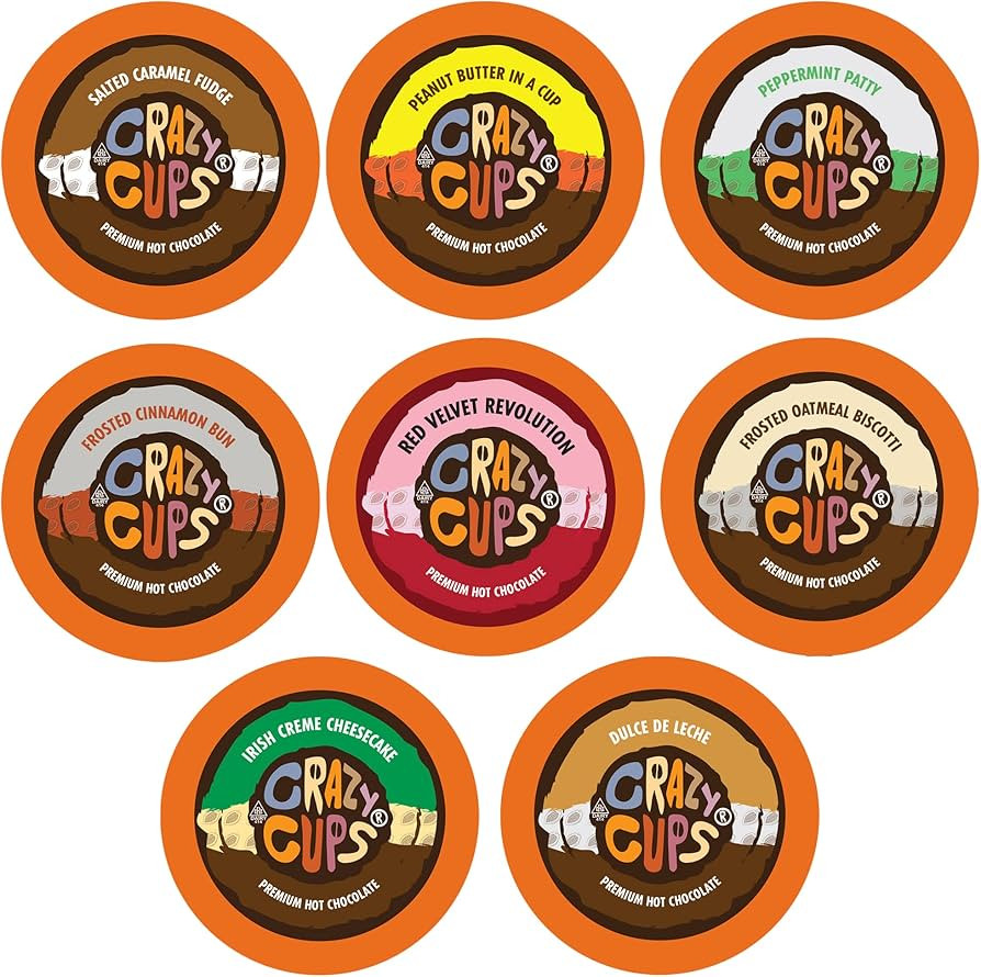 Crazy Cups Seasonal Premium Hot Chocolate Single Serve Cups for Keurig K Cup Brewers Variety Pack... | Amazon (US)