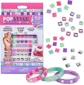 Cool Maker PopStyle Bracelet Maker Expansion Pack, 50+ Gem Beads for Bracelets, Makes 3, Bracelet... | Amazon (US)