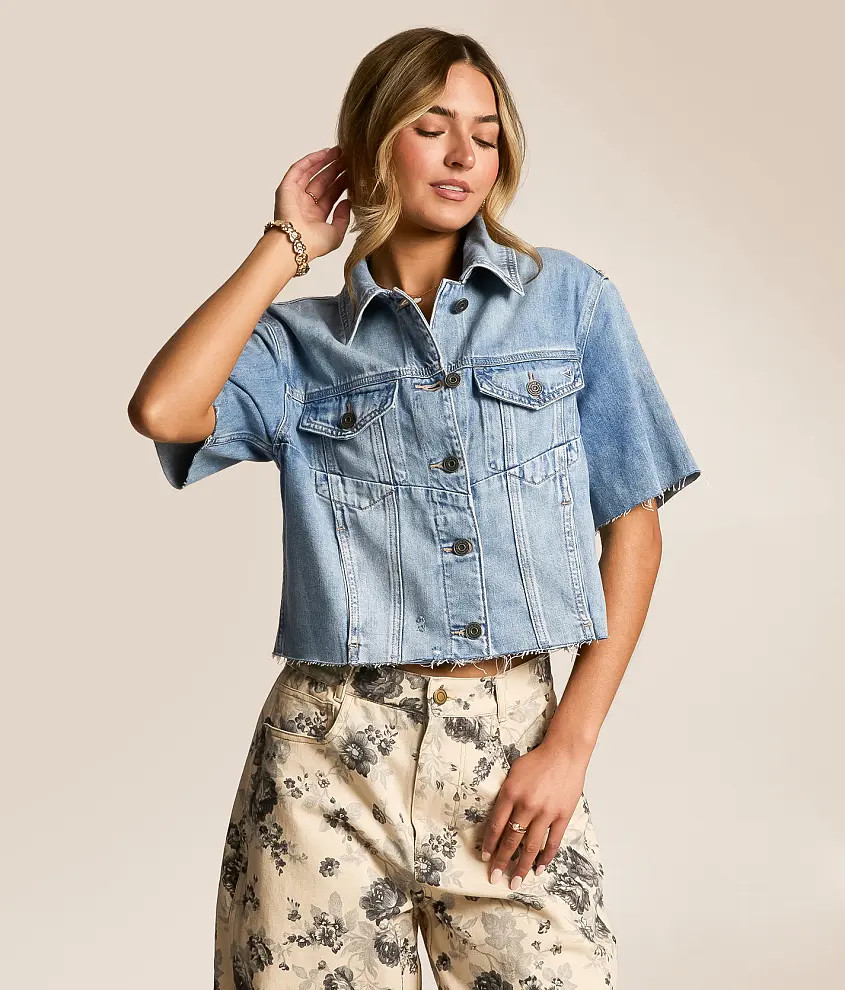 Cropped Denim Shirt | Buckle